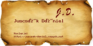Juscsák Dániel névjegykártya